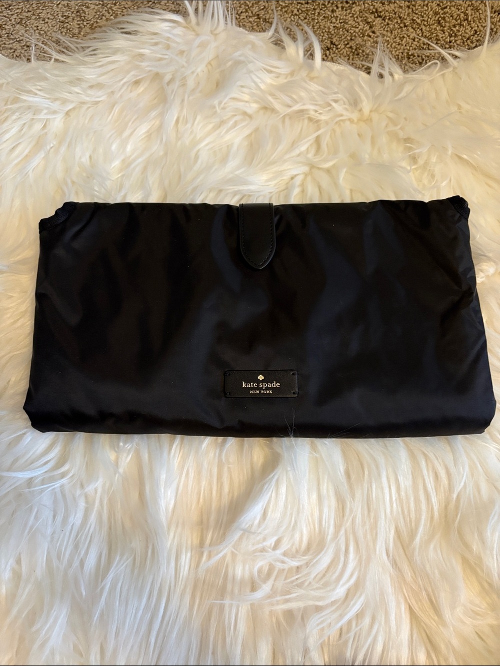 kate spade Black diaper changing mat with magnet closure
